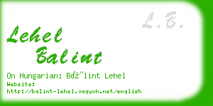 lehel balint business card